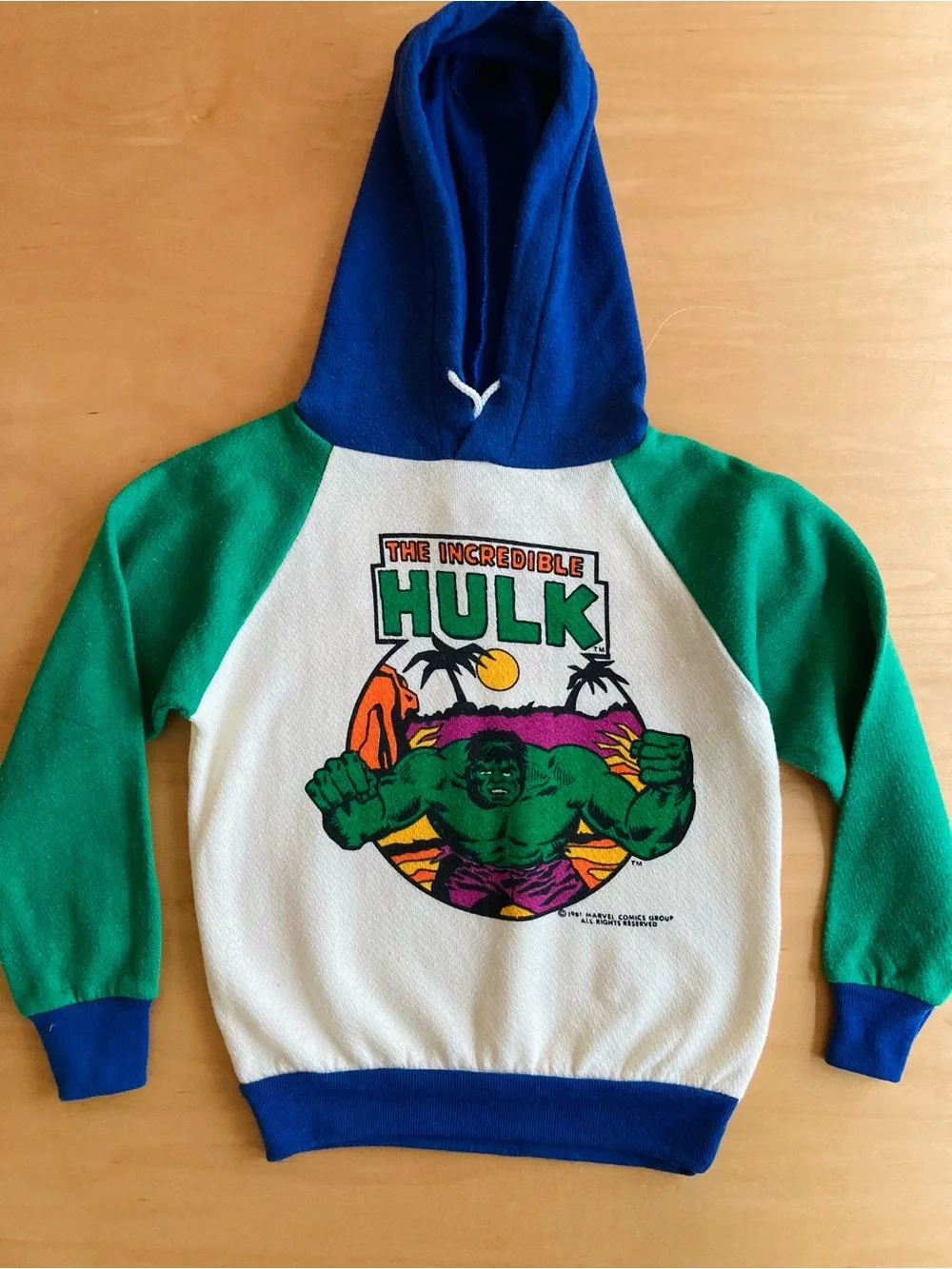 Vintage early 80s kids Marvel Hulk hoodie